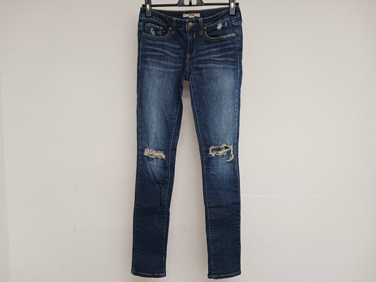 【管⑩】FOREVER21/デニムパンツ/スキニー/ダメージ加工/古着拍卖