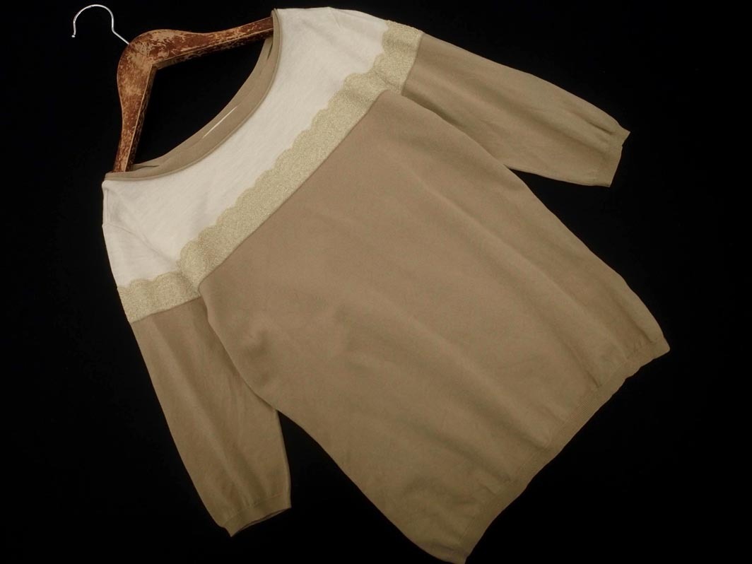 ネコポスOK EPOCA エポカ ウール混 6分袖 ニット セーター size40/茶 ◇■ ☆ fka4 レディース拍卖