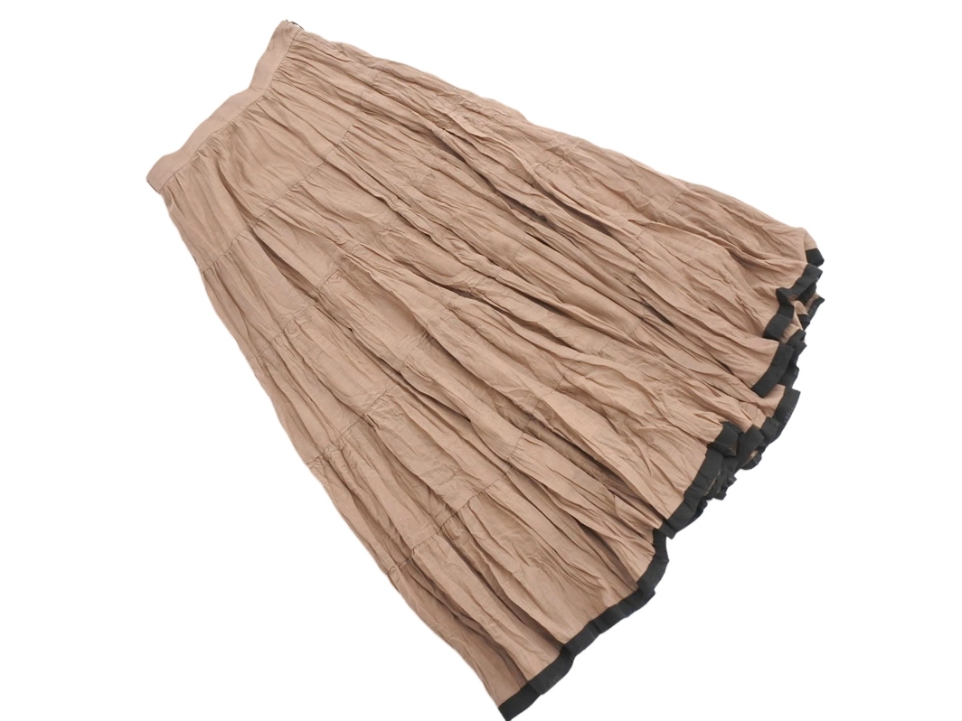 MISCH MASCH ミッシュマッシュ ティアード マキシ スカート sizeM/モカ ■■ ☆ fka4 レディース拍卖