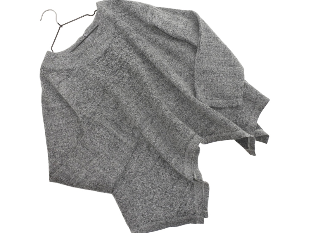 COMME CA コムサ ウール混 デザインヘム ニット セーター size9/グレー ◇■ ☆ fka4 レディース拍卖