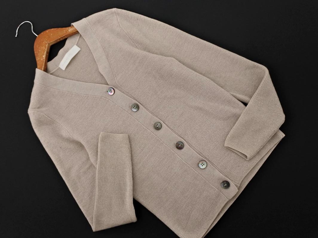 NOLLEY’S ノーリーズ ウール混 ラメ カーディガン size38/ベージュ ◇■ ☆ fkb0 レディース拍卖