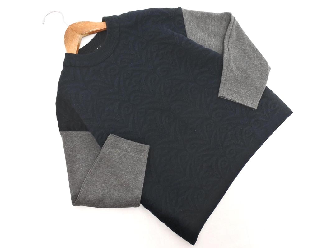 Another Edition アナザーエディション ユナイテッドアローズ ニット 切替 カットソー 紺xグレー ◇■ ☆ fkb3 レディース拍卖