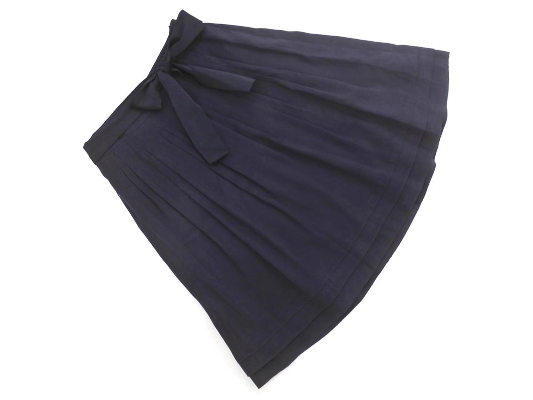 ナチュラルビューティー スウェード調 フレア スカート size36/紺 ◇■ ☆ fkc0 レディース拍卖