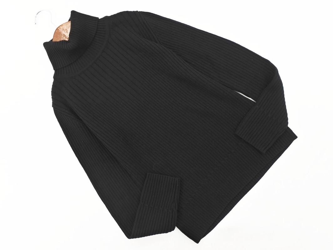 LAUTREAMONT ロートレアモン ウール100% リブ タートルネック ニット セーター size2/黒 ◇■ ☆ fkc7 レディース拍卖