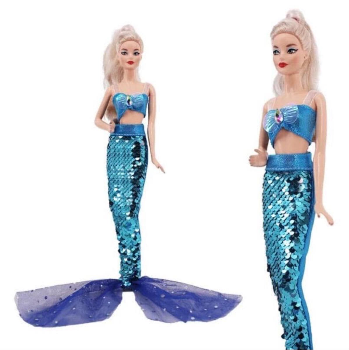 人魚・マーメイドリカちゃん・バービーちゃん・ジェニー・お人形さん用 バービー バービーちゃん お人形さん用 着せ替え人形 人魚拍卖