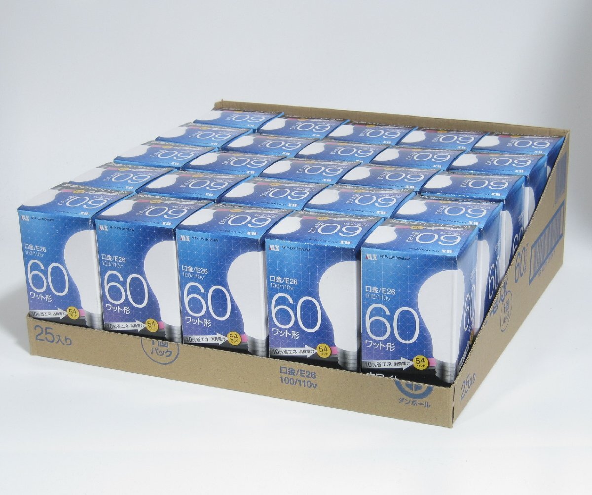 やさしい明るさが魅力★ホワイトシリカ電球60W方25個/セット m1p-lw100v54w-25拍卖
