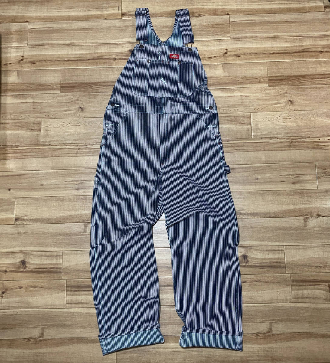 USA正規品 「W34」 Dickies ディッキーズ BIB OVERALL オーバーオール ヒッコリーストライプ (HS) ストリート チカーノ ペインター (OA10)拍卖
