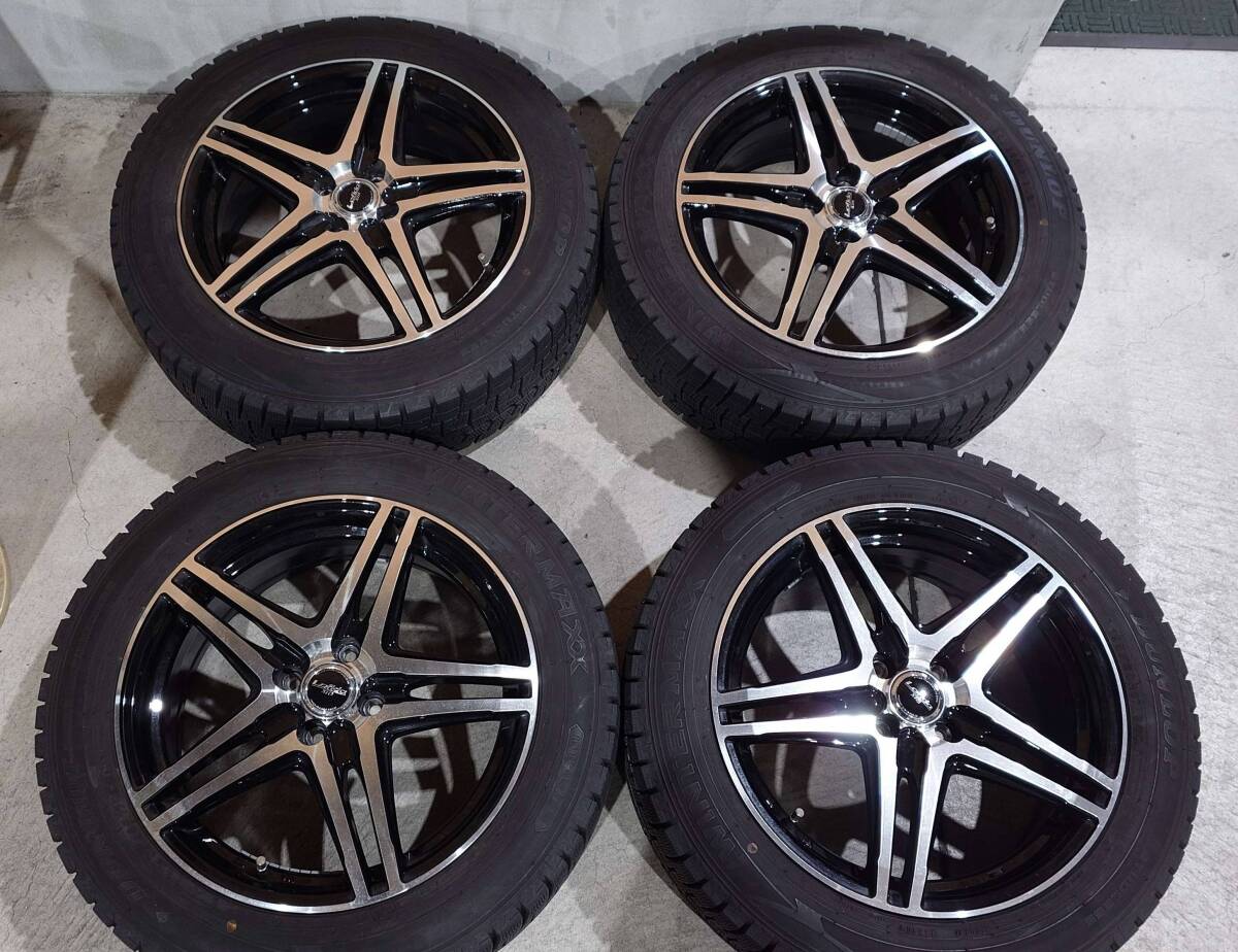 ライズ ロッキー 195/60R17 DUNLOP WINTER MAXX WM02 20年製 Lofida 17インチ 6.5J +45 100 4H スタッドレス 4本 タイヤ拍卖