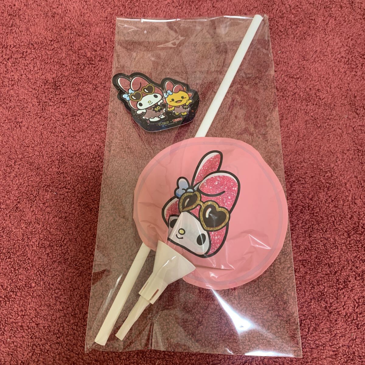 コジマ×サンリオ サンリオキャラクターズ バルーンスティック&ホログラムシール1枚セット マイメロディ 拍卖