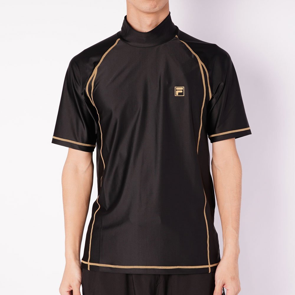 1385343-Reebok/メンズ 半袖プル ラッシュガード スイムウェア 海 プール アクアシャツ 水陸両用/L拍卖