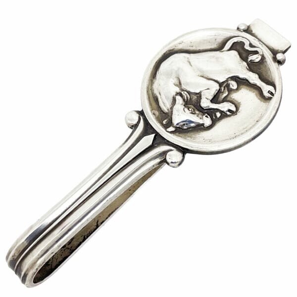 13323 ジョージジェンセン ネクタイピン 雄牛 925 シルバー #71 GEORG JENSEN SV925拍卖