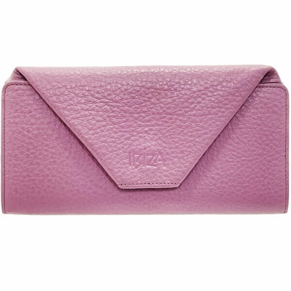 15525 イビサ 長財布 ロゴ ギャルソン長財布 レザー 革 くすみピンク系 IBIZA ボックス型長財布 財布拍卖