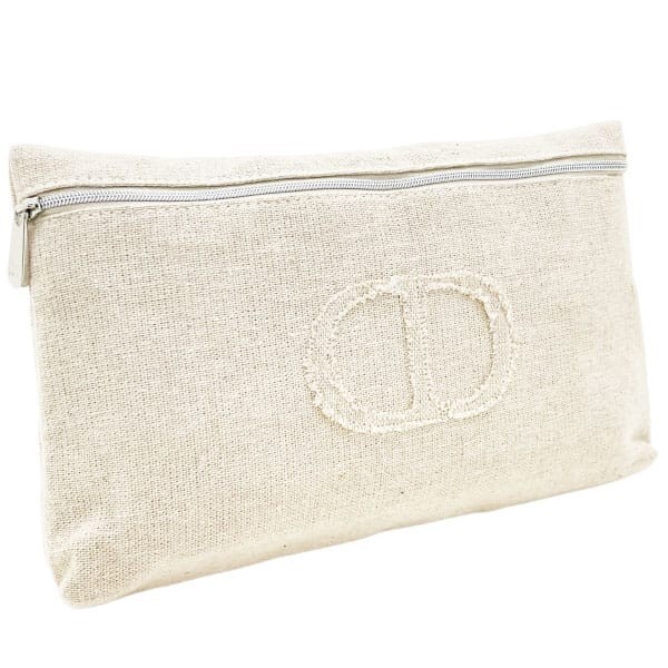 15937 ディオール ボーテ ポーチ ノベルティ 化粧ポーチ コットン リネン ナチュラル系 生成り系 DIOR拍卖