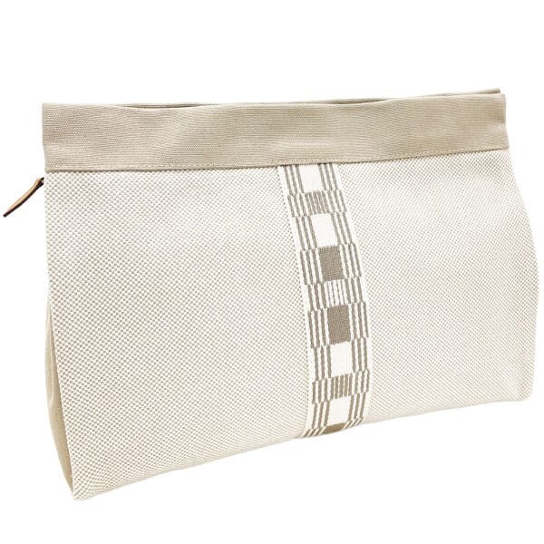 15957 エルメス ポーチ ジメトゥ GM トワルアッシュ コットン キャンバス ベージュ系 HERMES 化粧ポーチ拍卖