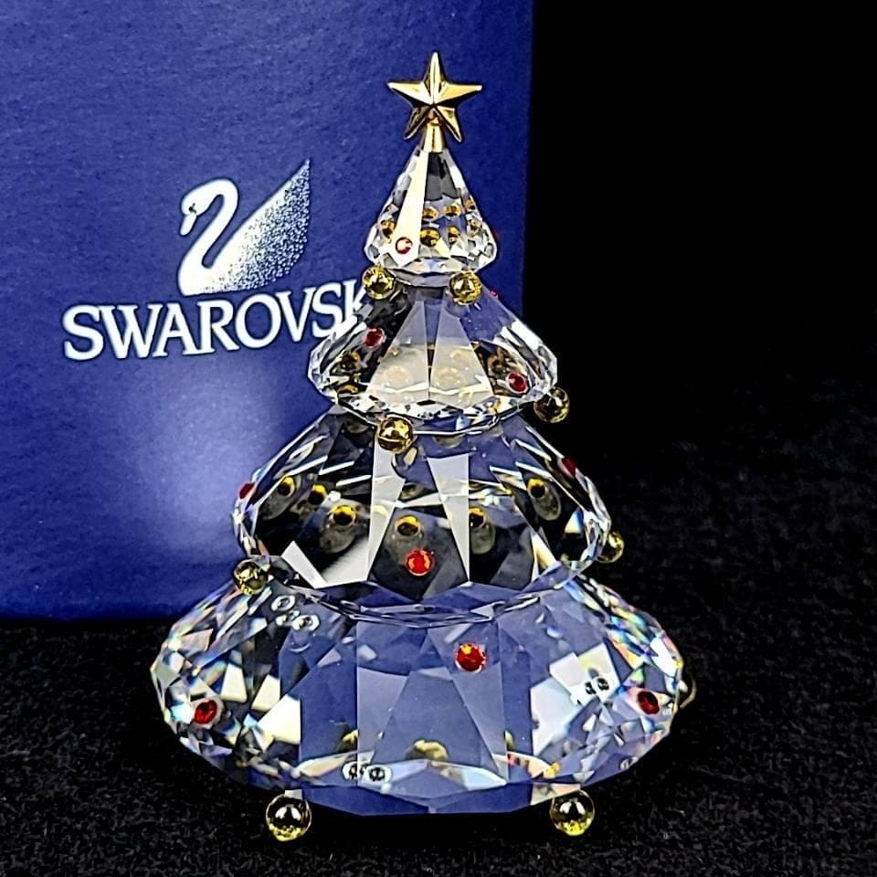 ・美品・SWAROVSKI スワロフスキー クリスマスツリー クリア クリスタル オーナメント オブジェ 置物 インテリア 266945 箱つき 限定商品拍卖