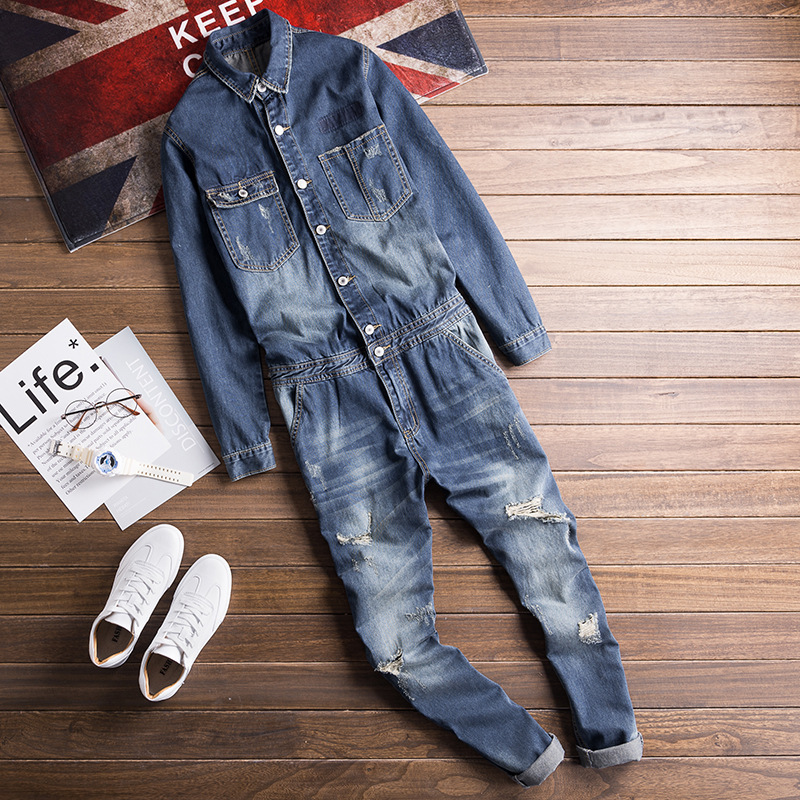 新品★メンズ オーバーオール デニムオールインワン つなぎ サロペット カジュアルツナギ パンツオーバーオール 長袖 ジーンズ カバー2XL拍卖