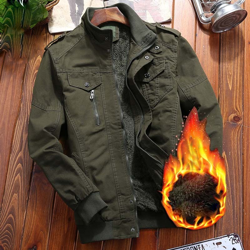 新品★メンズ カーゴジャケット 裏ボア カジュアル ジャンバー フライト アメカジ モッズコート防寒裏起毛ワークウェア 作業用 グリーン2XL拍卖