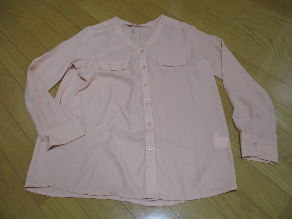 マーベラス★婦人用<長袖V開き・ブラウス>★L ベージュ拍卖