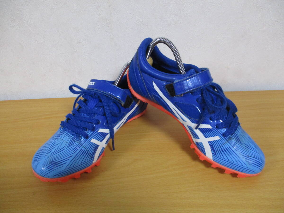 アシックス★陸上競技用<スパイク・シューズ>★24cm 水色・ブルー・白拍卖