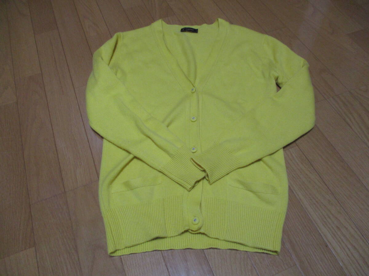 ヴェルサーチ★婦人用<カシミア・カーディガン>★38 イエロー拍卖