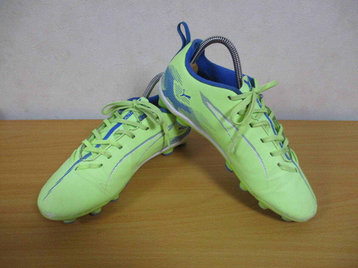 プーマ★サッカー用<スパイク・シューズ>★22cm 黄緑・ブルー拍卖