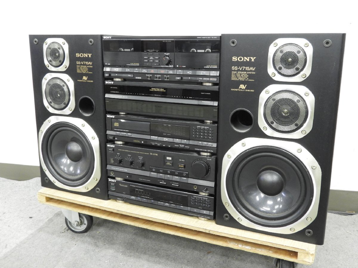 【J】SONY TC-V715/SEQ-V715/CDP-V715/TA-V715/ST-V715TV/SS-V715AV システムコンポ ソニー 3127153拍卖