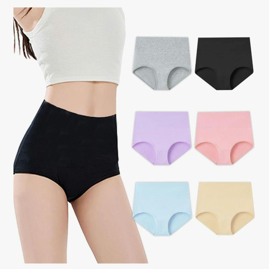 ショーツ レディース 深め 綿 深ばき お腹すっぽり ハイウエスト 6枚組 M拍卖