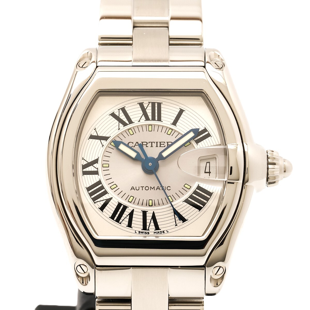 【1年間保証・仕上げ済】Cartier カルティエ ロードスター SS シルバー文字盤×シルバー 自動巻き 腕時計 ウォッチ 防水 メンズ拍卖