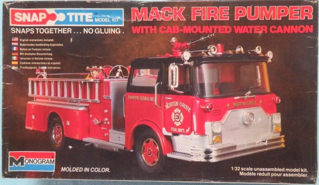 プラモデル 1/32 Monogram - 1213 - Mack Fire Pumper with Cab-Mounted Water Cannon拍卖
