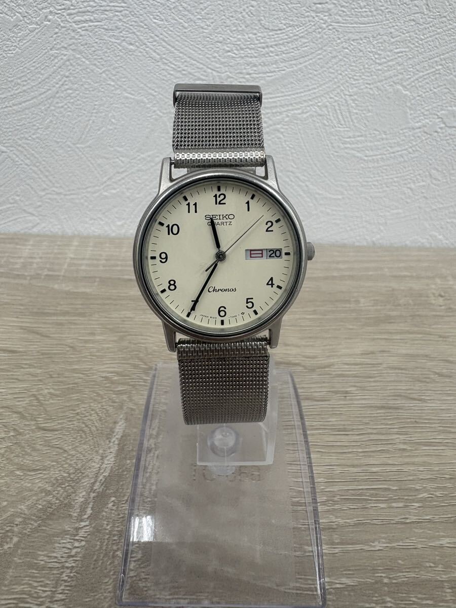 ¥1000スタート セイコー SEIKO クロノス Chronos クォーツ 3針 デイデイト 男性用 メンズ 腕時計 拍卖