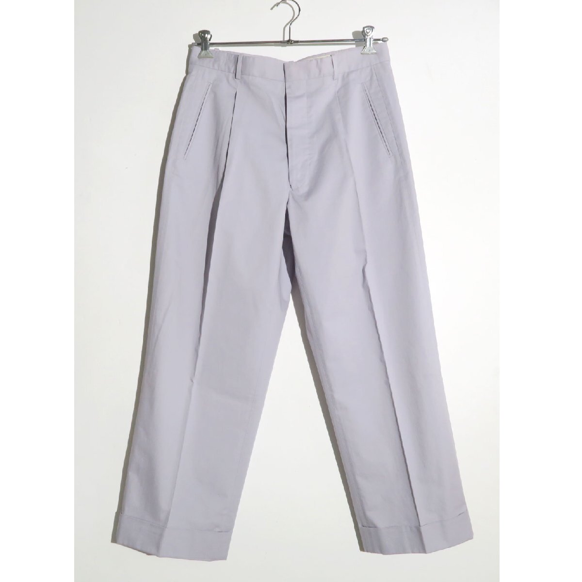 Maison Margiela ① wide leg trouser COTTON S51KA0505 size40 ライトグレー メゾンマルジェラ コットン タック ワイドパンツ拍卖