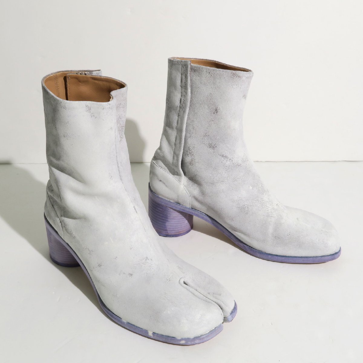 size41【タグ付】Maison Margiela ペンキ 足袋ブーツ S57WU0132 P1872 メゾンマルジェラ TABI BOOTS タビブーツ ホワイト拍卖