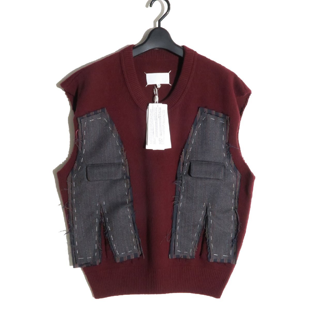 23AW Maison Margiela patchwork wool vest S67FB0034 定価151,800円 XL メゾンマルジェラ パッチワーク ベスト Co-edコレクション拍卖