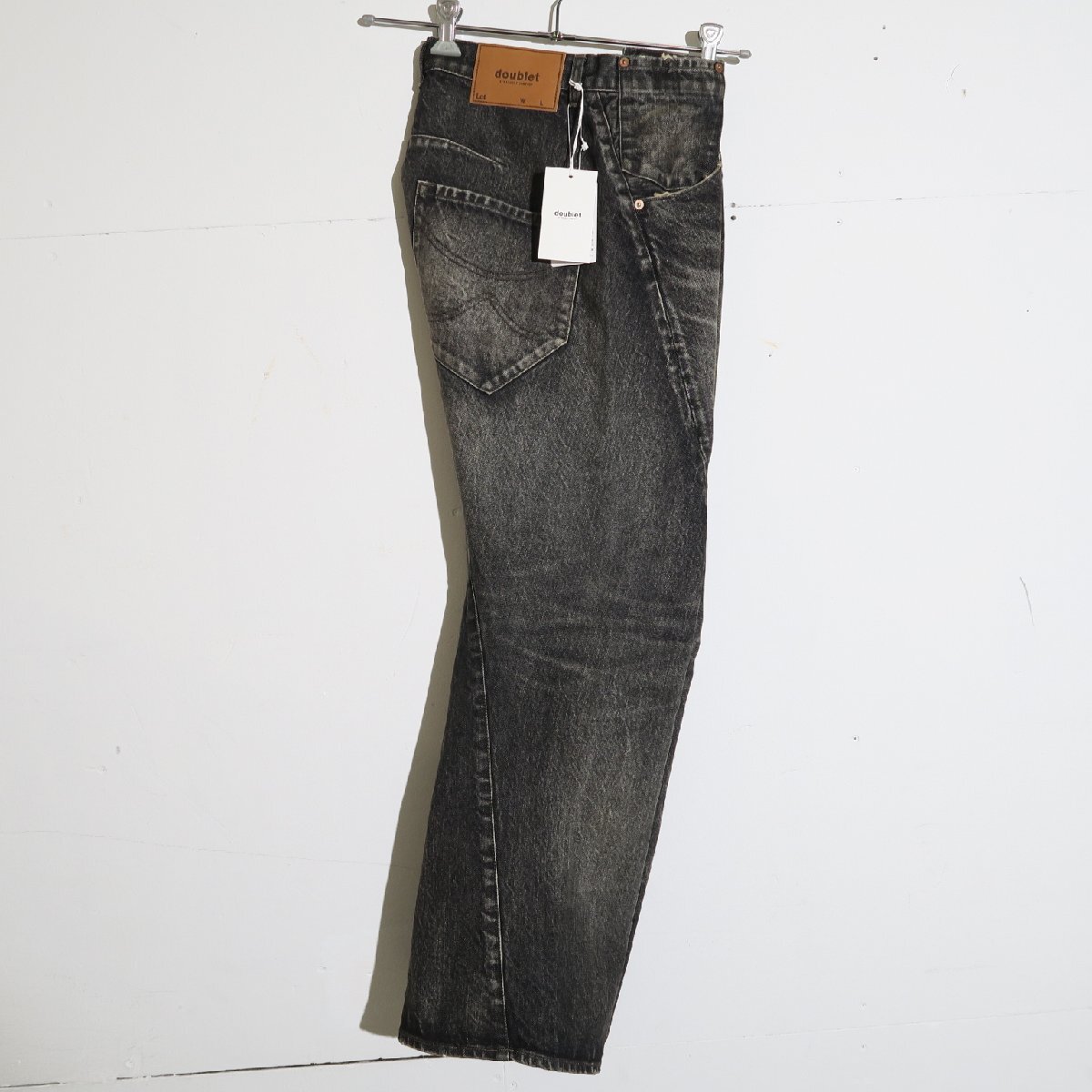25ss【新品・定価59,400円】doublet USED FINISH DENIM PANTS sizeS BLACK 25SS12PT300 ダブレット ユーズド フィニッシュ デニム パンツ拍卖