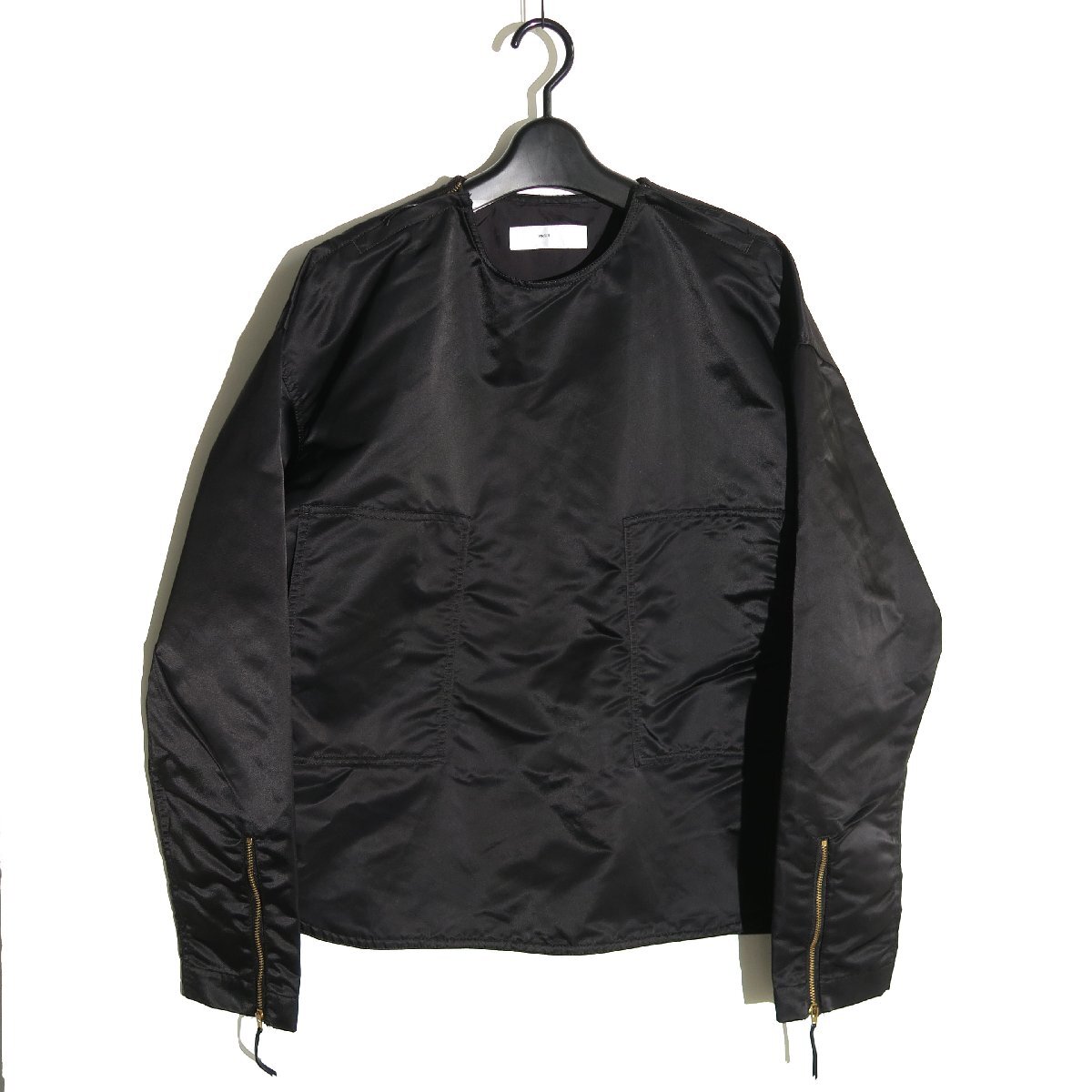 TOGA VIRILIS Nylon twill pullover shirts TV52-FJ335 size46 ブラック トーガ ビリリース ナイロン ツイル プルオーバー シャツ拍卖