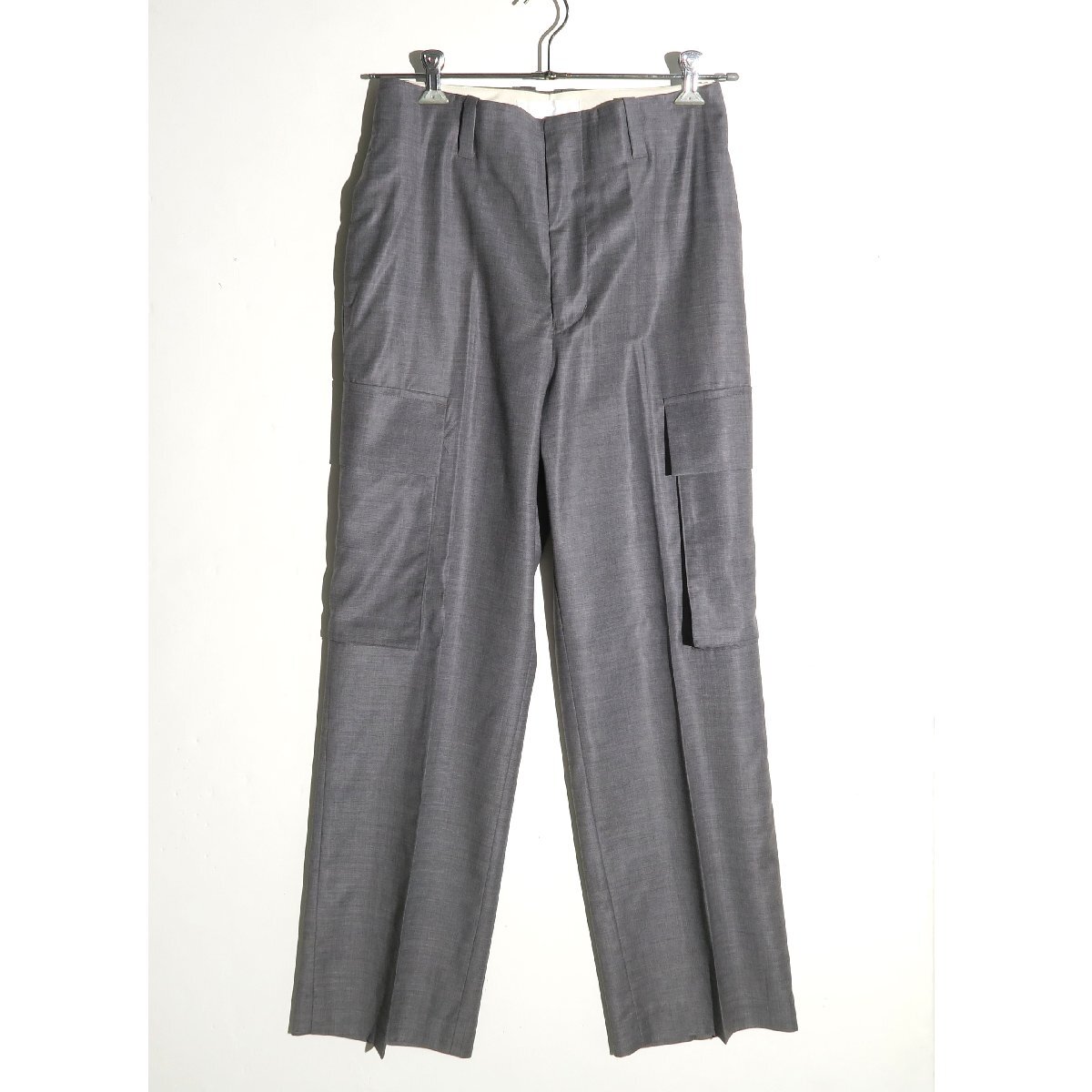 ETHOSENS POCKET STRAIGHT TROUSERS size2 E120-704 エトセンス ポケット ストレート トラウザー グレー パンツ拍卖