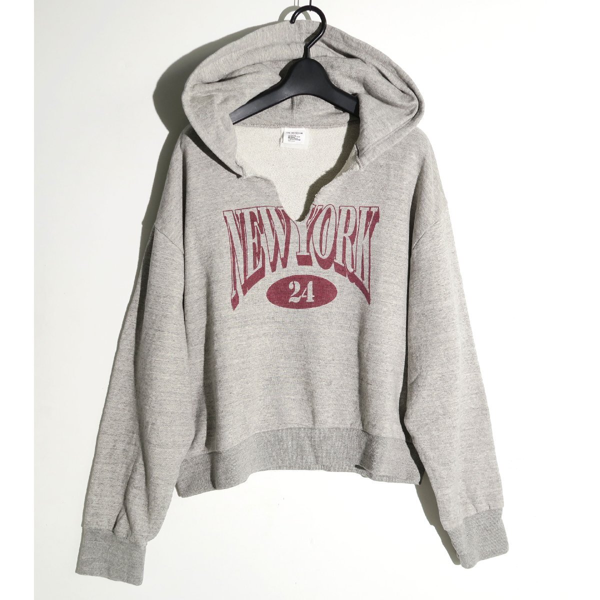 THE SHINZONE VINTAGE NEW YORK HOODIE 定価24,200円 25SMSCU08 シンゾーン ヴィンテージ フーディー プルオーバー パーカー グレー拍卖