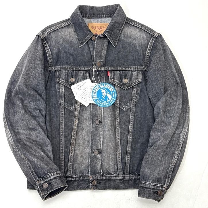 【タグ付・定価55,000円】HYSTERIC GLAMOUR デニムジャケット sizeM BLACK 02243AB51 ヒステリックグラマー 13oz セルビッチデニム 拍卖