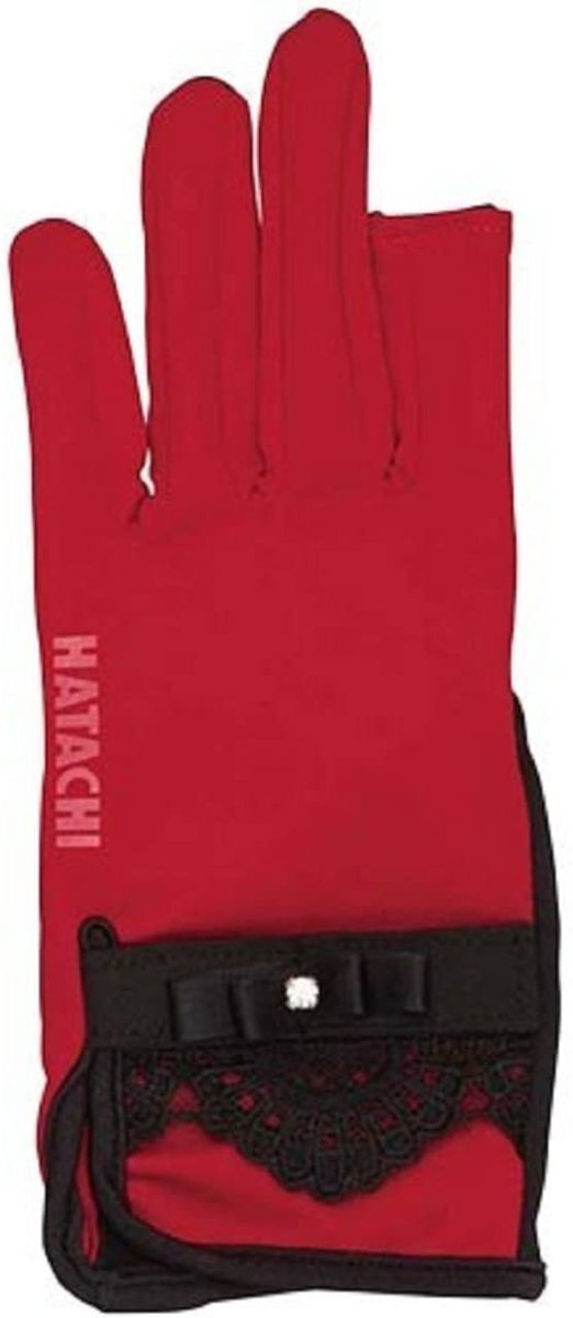 G0020★HATACHI★新品★グラウンドゴルフ スリムレディース指切りグローブ BH8056 レッド M拍卖