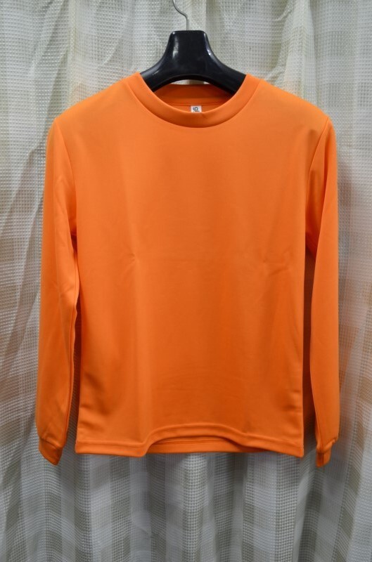 B0134★グリマー★新品★ 長袖 4.4oz ドライロングスリーブ Tシャツ(クルーネック) 00304-ALT オレンジ 150拍卖