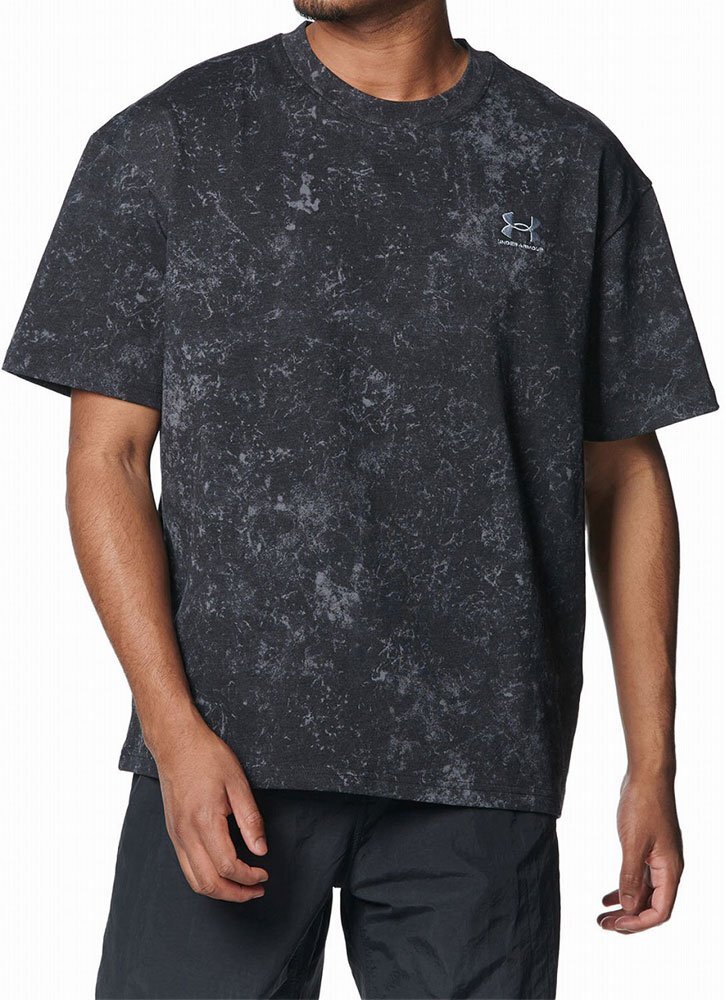 W0533★アンダーアーマー★UAヘビーウェイトコットン オーバーサイズ プリント ショートスリーブTシャツ 1384799 001(Black) L拍卖