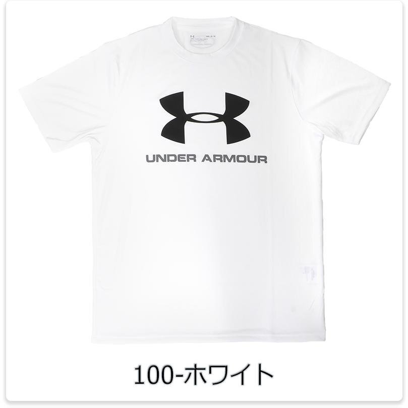 W0527★アンダーアーマー★テック ショートスリーブ ビッグロゴ Tシャツ メンズ Tシャツ1359132 100ホワイト L拍卖