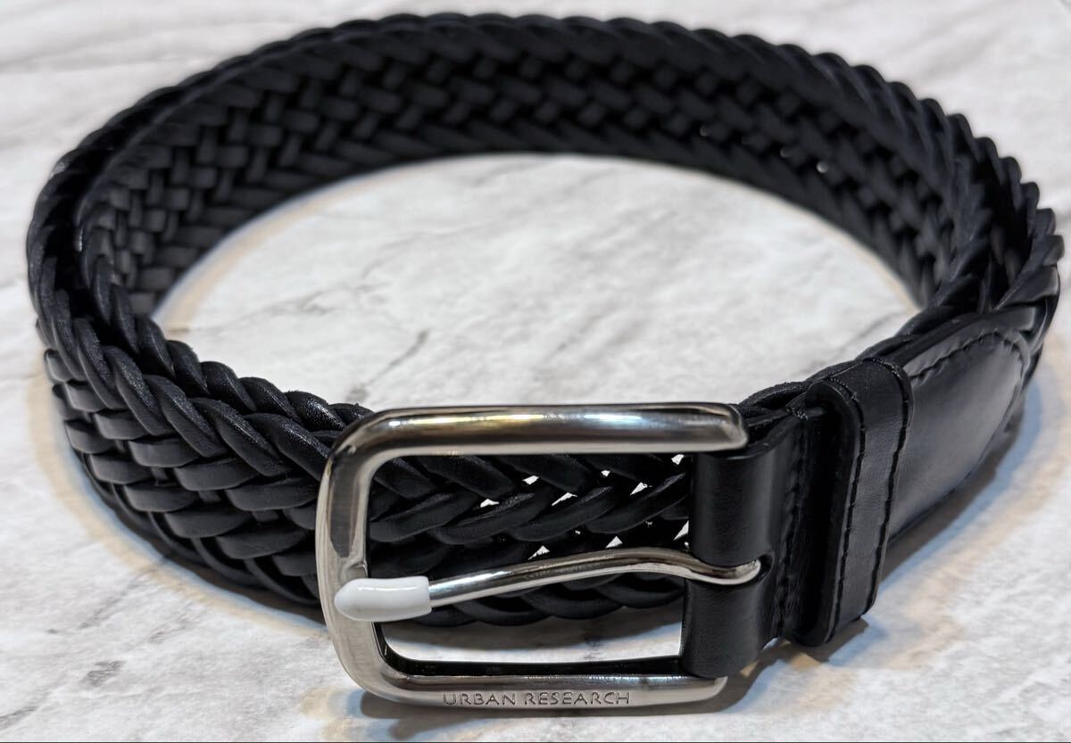 新品未使用 アーバンリサーチ メッシュレザーベルト ブラック拍卖