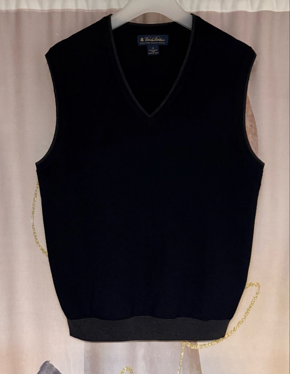 ブルックスブラザーズ イタリアン メリノウール ソリッド Vネック ニットベスト拍卖