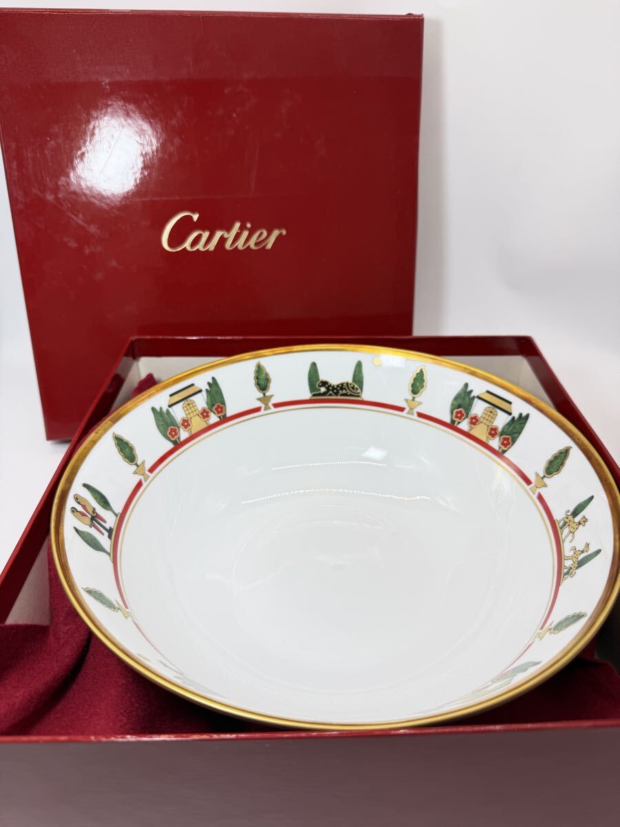 Cartier カルティエ スーププレート 深皿 直径約22cm 高級食器 ボーンチャイナ 金彩 レアデザイン 箱付き 現状品 プレミアム拍卖