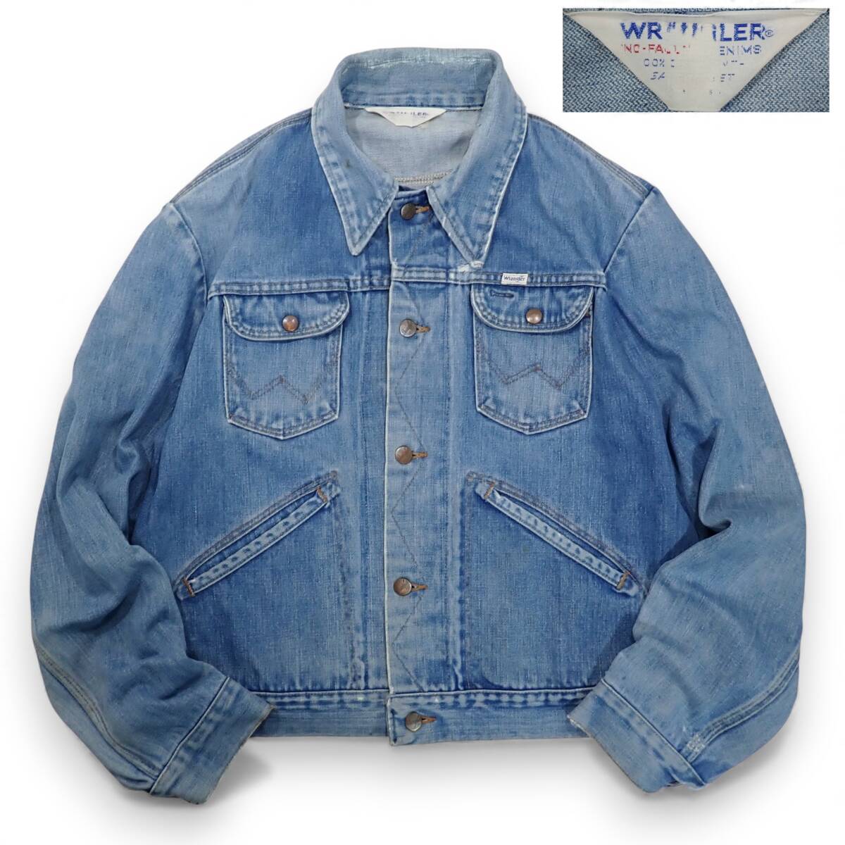 USA製 80sビンテージ トラッカージャケット 実質XL程度●NO-FAULT三角白タグ124MJ ジージャン Gジャン ラングラー●洗濯プレス済●古着7179拍卖