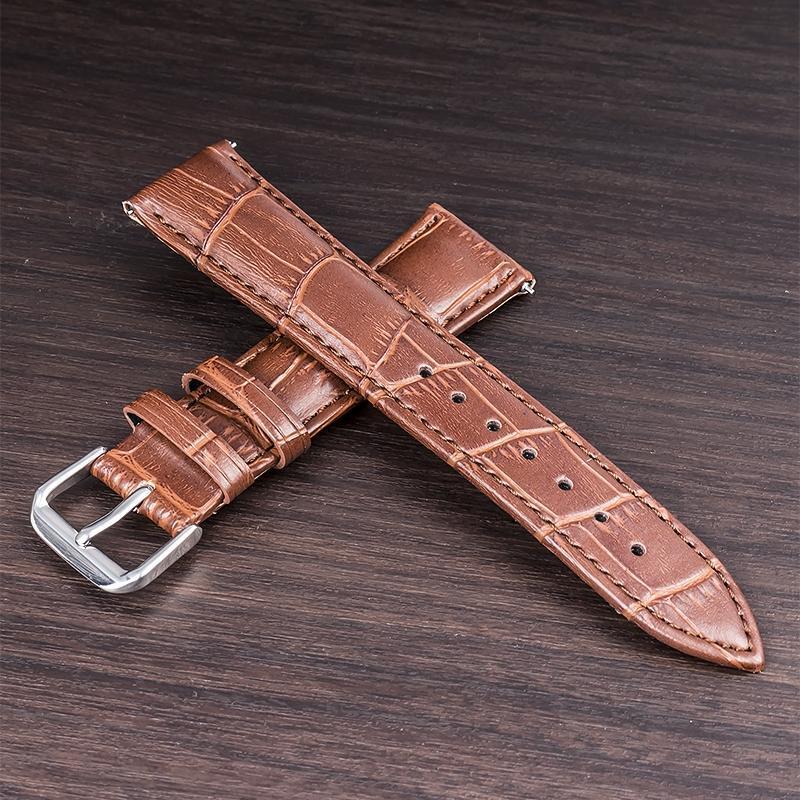 ■▲送料無料 牛革製 腕時計交換ベルト 20mm レッドブラウン クロコダイル型押 本革 工具不要 スライド式バネ棒 新品アウトレット/RBW20●拍卖