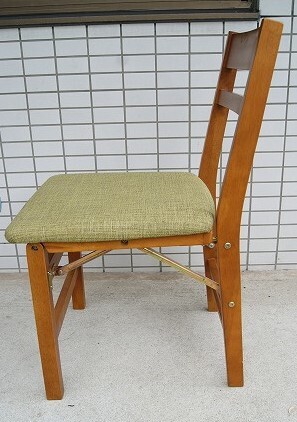 ②B254★折り畳み式 チェア椅子 ・ベトナムラバウット木材無垢材・背もたれ高さ約76cm拍卖