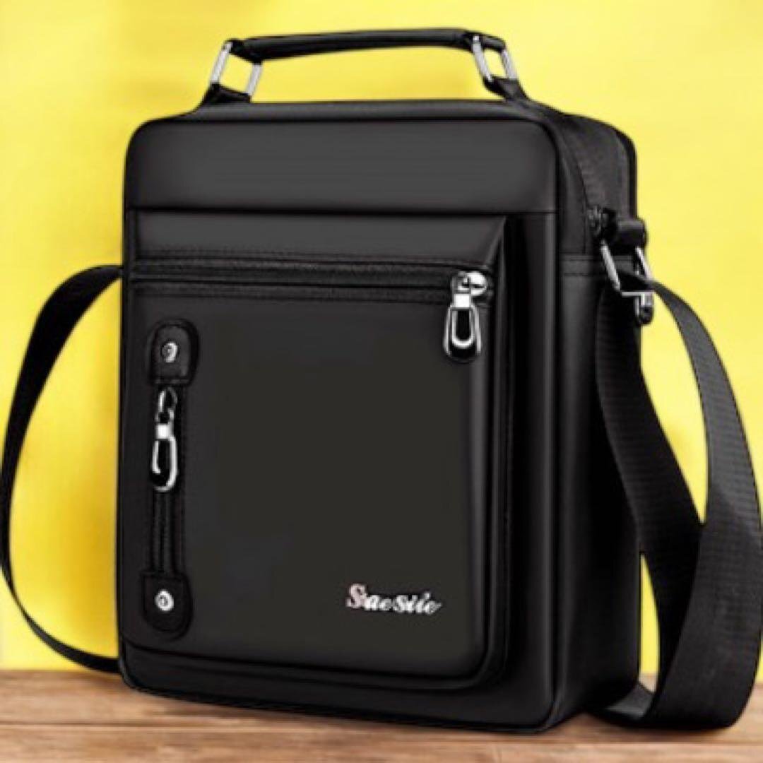 ショルダーバッグ 斜め掛け 肩掛け メンズ レディース 軽量 ビジネス ハンドバック 持ち手 黒色拍卖