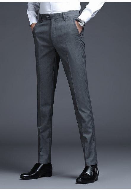 メンズ スラックス ストレッチ 細身 ビジカジ 美脚 ビジネス クールビズ 紳士 スリム パンツ グレー サイズ 33拍卖